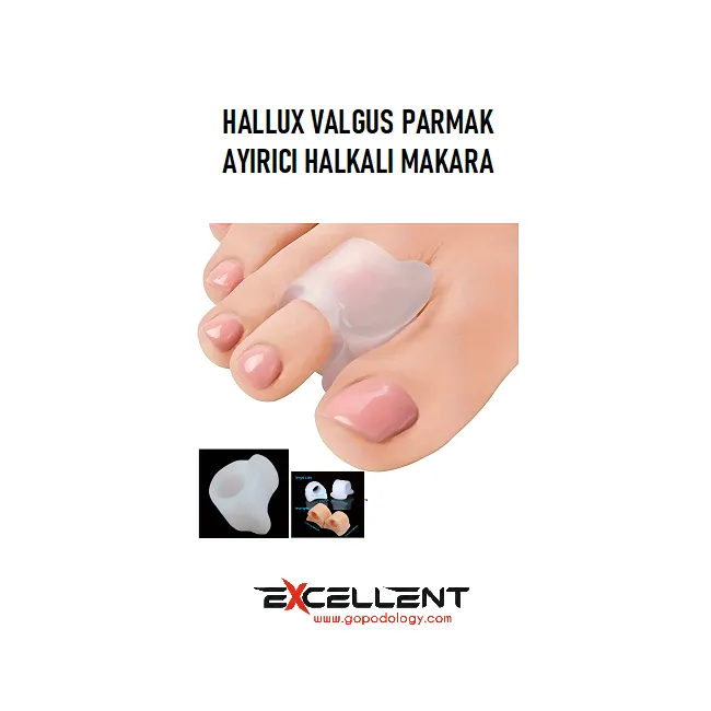 HALLUX VALGUS PARMAK AYIRICI HALKALI MAKARA BEYAZ (ÇİFT)